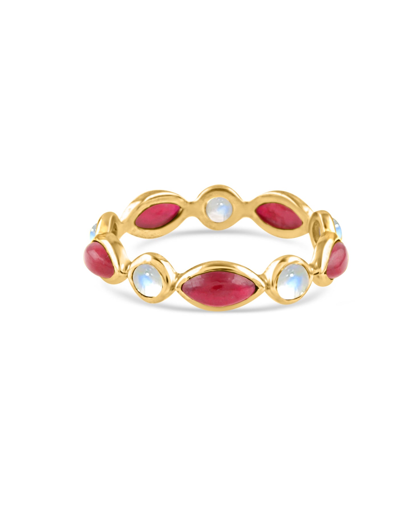 Gemstone Ring In 18K Yellow Gold - AiJi World 