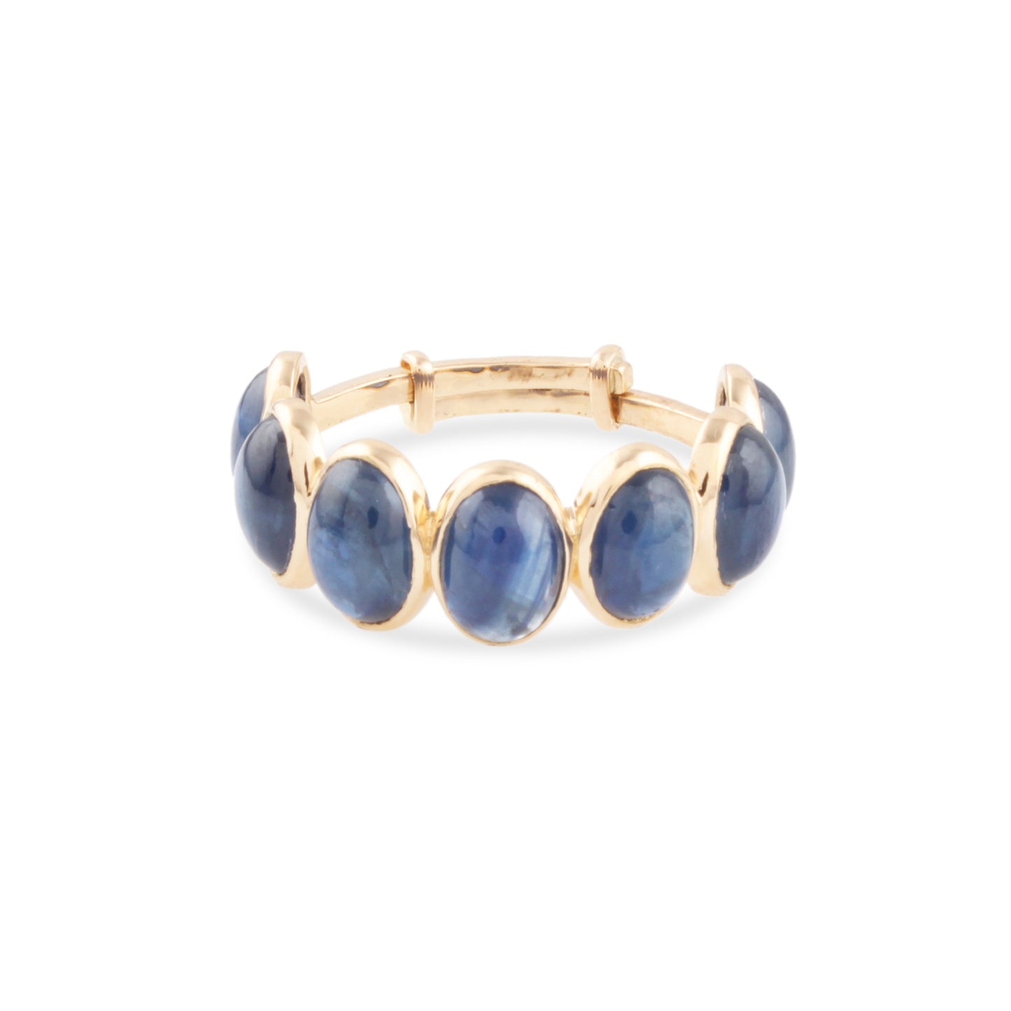Gemstone Oval Ring In 18K Yellow Gold - AiJi World 