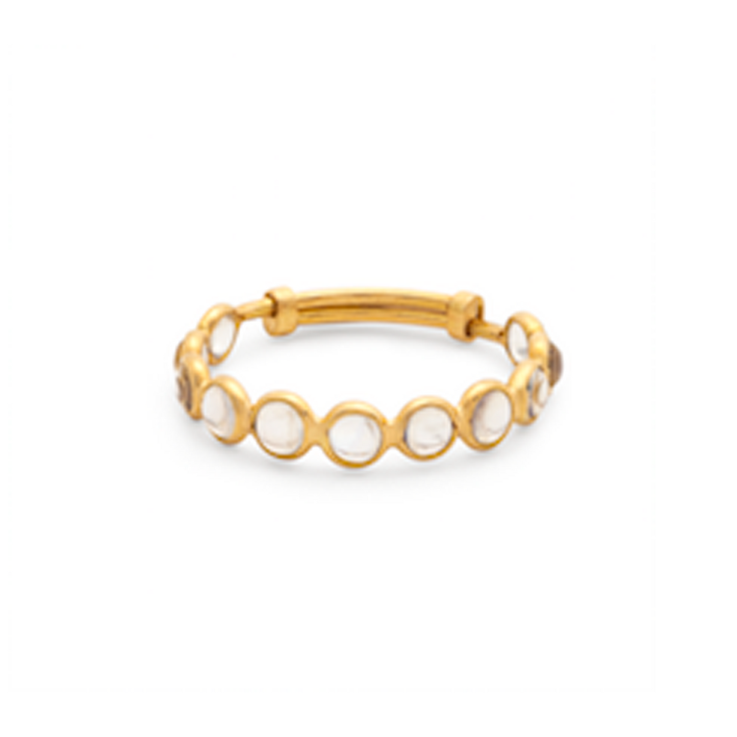Gemstone Round Ring In 18K Yellow Gold - AiJi World 