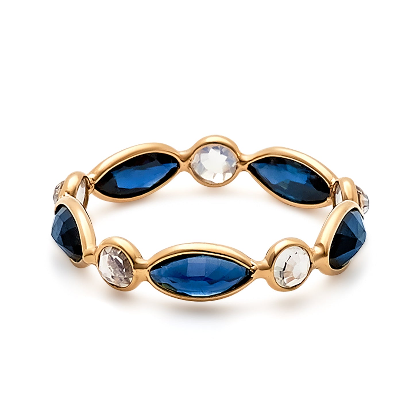 Gemstone Ring In 18K Yellow Gold - AiJi World 