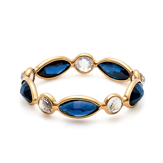 Gemstone Ring In 18K Yellow Gold - AiJi World 